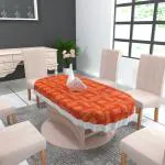 MONKDECOR PVC Printed Design Oval Shape 6 Seater Dinning Table Cover (Size-54x78 Inches Oval) Design-5