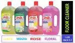 GOGO Floor cleaner 1 Ltr. Pack ( Lime, Mogra, Rose, Fresh Floral)