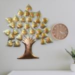 RAJSI CREATIONMetal Antique Tree with LED Wall Art for Home Living Room/Bedroom/Office/Hall/Farmhouse (63x58 cm)