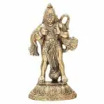 Trendy Crafts Metal Hanuman Chest Tear Ram Sita Home Office Idol Decorative Figurine - Copper Finish
