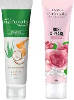 Avon Naturals Rose And Pearl Cleanser, Naturals Herbal Cleanser 100 gm Each - Pack Of 2