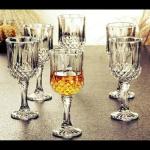 DROPANY Wine Glass Red Wine Party Glass, Whisky Glass, Clear Glasses Crystal Cut Whiskey Glasses Bar Glass for Drinking Bourbon, Whiskey, Scotch, Cocktails (Crystal Wine Glass (Set of 2 pcs)