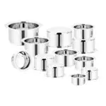Vinod Stainless Steel Induction Friendly Round Bottom Tope Without Lid 12 Pieces Small Set Capacity from 300 ml & 6.70 Litre