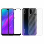 Kite Digital Oppo REALME 3 Back Screen Protective Film Carbon Fiber Skin Transparent Screen Guard Sticker + 5D/6D/11D/21D Black Premium Tempered Glass Screen Protector