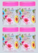 8INN Pink Plastic Grocery Container - 1 L (Pack of 4)