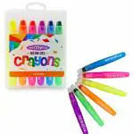 Scoobies Neon Crayons | | Pack of 6 Colors | Glow-in-the-Dark | With Twist Up Mechanism