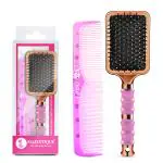Majestique Premium Paddle Hair Brush with Combs | Detangles, Smoothens, and Reduces Hairfall | Ideal for Women & Men | Perfect for Wet & Dry Hair - 2Pcs
