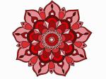 Divinedesigns Multicolor Vinyl Red Leaf Rangoli Sticker - 16 X 16 Inch