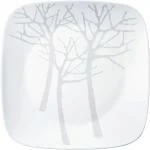 CORELLE Square Round Gold Collection Frost 26.7 cm Gold Dinner Plate Pack Of 6 Dinner Plate (Pack of 6, Microwave Safe)