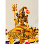 DARIDRA BHANJAN - Shiv Ji Idol Murti Statue/Adiyogi Shiva Bhole nath Bhole baba ji/ Mahadev Murti/ Shivji ki murti/ Shiv idols/ Bholenath ki murti/ Shankar Bhagwan (Metal, Gold).