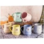 TMF Multicolor Lota Ceramic Coffee Mug (220 ml, Pack of 6)