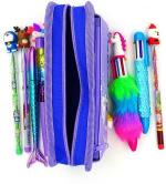 POKSI combo Stationary Art Canvas Pencil Box l Set of 8 Multicolor