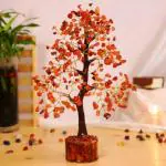 Crystal Divine Red Carnelian Crystal Tree Handmade Home Decor Items Crystal Bonsai Tree Showpiece For Home Decor Vastu Gift Items For Home Decoration Hall Decoration Items Healing Crystals Tree Gifts