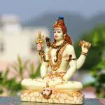 Antiques Nirmala White, Gold, Brown Marble, Polyresin Shiva Idol