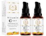 Bioly Vitamin C Face Serum 20% Hyaluronic Acid + Vitamin E for Skin Brightening Serum, Anti Aging, Skin Repair, Dark Circle, Fine Line & Sun Damage Corrector Face Serum (30 ML Each, Pack of 2) 60 ML