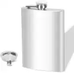 ZOOV Hip Flask 8 oz Stainless Steel Pocket Drink Holder for Whisky, Brandy, Liquor