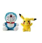 LVS TOYS Doraemon & Pikachu Soft Toy for Kids & Children , Girls Playing Teddy Bear 26 & 26 cm