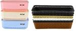 Nabhya Plastic Space 6Pc Small Basket Multipurpose and 3Pc Croma Basket With Lid (Pack of 6)