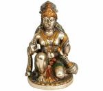 Idol Collections Silver, Gold Brass Blessing Lord Hanuman, Idol Collections Gold Goddess Mariamma Figurine South Sculpture Home Office Temple Gift Item Showpiece Golden, 6.8 Inch