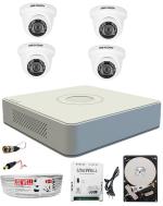 Hikvision Full Hd 1Mp Cameras Combo Kit, White, Black (Set Of 1)