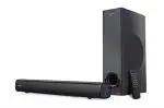 Creative Stage 2.1 Channel 160W Under-Monitor Soundbar with Subwoofer for TV Computers, and Ultra Wide Monitors Bluetooth/Optical Input/TV ARC/AUX-in, Remote Control and Wall Mounting Kit (Black)