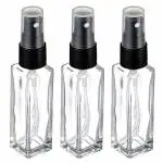 Likla Transparent Empty Glass 8ml Pen Spray Bottle Refillable With Black Pump Sanitizer, Toner, Perfume, Attar, Lotion, Moisture, Oil, Multi use Bottles pack of 12