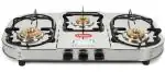 Khaitan Manual Draw Double Decker Stainless Steel 3 Burners Gas Stove, Silver