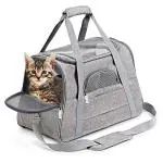 QpetsTravel Cat Bag Carrier Backpack Pet Carrier Breathable Pet Carrier Comfortable Pet Carrier Cat Carrier Bag Dog Carrying Bag with Soft Pad for Small Dogs Cats