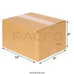 PACFO 3-PLY CORRUGATED BOX 12X6X6 INCHES- Pack of 10 Boxes