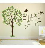 WOLPEP Multicolor Vinyl Tree with Photo Frames and Birds Wall Sticker
