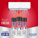 LUBRIZAP LD-50 High Foaming Air Conditioner Coil Cleaner | Instant AC Coil Cleaning Agent Clean Exterior & Interior Highly Dusty AC Coil | Self Rinsing | Remove Grease, Dirt & Oil | Used for Car Radiation & Refrigerator 200 ML (Pack of 3)