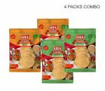 KMA Khakhra Combo (Masala 2 + Methi 2) | Handmade Gujarati Khakhra| Indian Snacks | Ready to Eat | 4 Packs | 200g Each