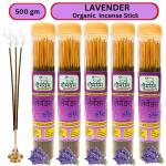 Gaumayam Organic Lavender agarbatti for Pooja 300gm Herbal Incense Stick Cow Dung Natural Lavender, Charcoal Free, Chemical Free, Reusable Bottle (500, Grams