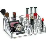 JOFIX Cosmetic Organizer 16 Compartment Cosmetic Makeup Jewelry Acrylic Lipstick Storage Organizer Box lipstick and nail paint stand holder