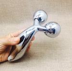 ShopiMoz 3D Massager Roller 360 Rotate Silver Thin Face Full Body Shape | Lifting Wrinkle Remover Facial Massage Relaxation Tool for Men and Women (Silver)