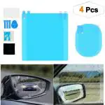 Carfrill Anti-Fog Anti Glare Visor Mirror Rainproof Hd Car Rearview Mirror Film ( Pack Of 4)