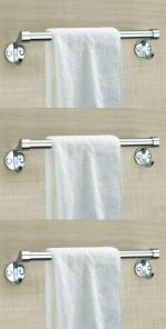 Flaner 24 Inch Stainless Steel Bathroom Towel Rod Holder/Towel Stand/Towel Hanger(Pack Of 3) 24 Inch 1 Bar Towel Rod (Pack Of 3)