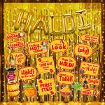 Zyozique Haldi Ceremony Decoration - Foil Balloons, Photo Booth Props, Foil Curtains & Rice Light (Pack Of 25)