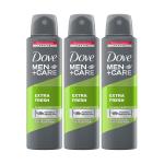 Dove Men Care Extra Fresh Dry Spray Antiperspirant Deodorant, 150 Ml (Pack Of 3)