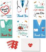 Confetti Workers Thank You Cards (Pack 24), Medical Appreciation Cards Gift Cards Set with Envelopes