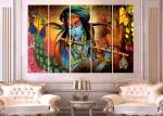KYARA ARTS Multiple Frames Beautiful Radha Krishna Wall Painting for Living Room Home decor, Bedroom, Office, Hotels, Drawing Room Wooden Framed Digital Painting (50inch x 30inch)98