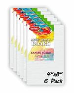 Variety Canvas Acid Free White Stretched Board 4 x 8 Inch (Pack of 6)