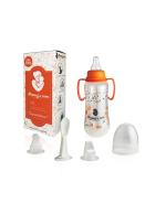 Mommys care Spout Sipper for Toddler with Detachable Handle , Anti-colic nipple & LSR Soft Spout Feeder spoon , For 6 months plus babies,250ml, BPA Free, orange & black colour