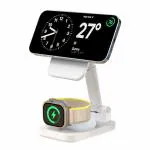 UNIGEN MAGTEC 310 23W Foldable Mag-Safe Charger for Magnetic Portable Charging Station, Compatible with iPhone 15/14/13/12 Series, Apple Watch, Airpods (White)