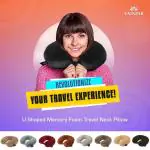 TAINPAR U Shaped Memory Foam Travel Neck Pain Relief And Comfortable Super Soft Orthopedic Cervical Pillows - Black.