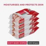 Morisons Baby Dreams Soft Cleansing Baby Wipes enriched with Aloe Vera and Vitamin E, 80s wipes Without Lid - Pack of 4 Without Lid