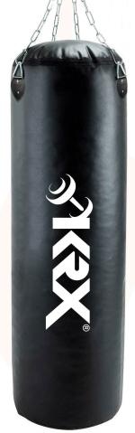 KRX FITNESS Ultimate 3 Feet Filled Black Punching Bag PU Leather with Chain Hanging Bag (Heavy, 36)