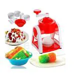 FIMTOWN Ice Gola Maker Machine Manual ice Gola Slush Maker Machine with Sharp Blades Ice Crusher Snow Grinder Crusher 3 Bowl Baraf ka gola banane wali machine 1 Glass, 6 Sticks and 1 Dish