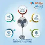 BAJAJ Tez Farrata 500 mm 3 Blade Pedestal Fan (Grey, Pack of 1)