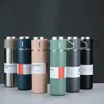 Cracker Multicolor Stainless Steel Double Walled Vacuum Flask , Insulated Water Bottle, Travel Coffee Mug Combo 500ml, 510 Grams (Pack of 3)